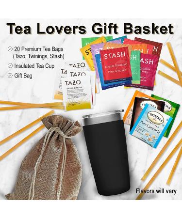 Premium Bellina Tea Gift Basket for Tea Lovers - Herbal Tea Variety Pack with Insulated Tumbler, Honey Straws & Gift Bag - Perfect Gift for Women and Men - Buy Online on SooperMarket.com