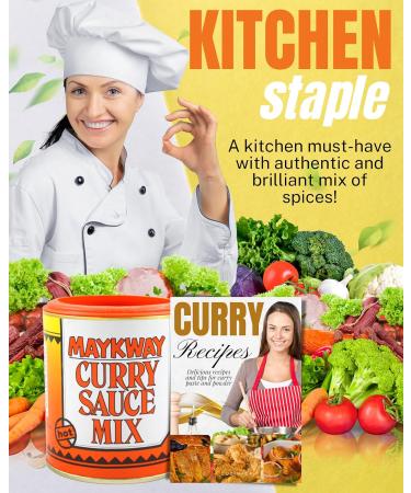 Maykway Curry Sauce Mix Hot with Curry Recipe Leaflet (170g x 3 Packs) | Ideal Curry Kit with 3 Pcs. Maykway Curry Powder and Recipe Card | Curry Mix Suitable for Vegetarians - Buy Online on SooperMarket.com