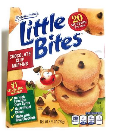 Entenmann's Little Bites Chocolate Chip Muffins - Delicious & Yummy - 5 Pouches, 20 Muffins, 8.25 oz (1 Box) - Buy Online on SooperMarket.com