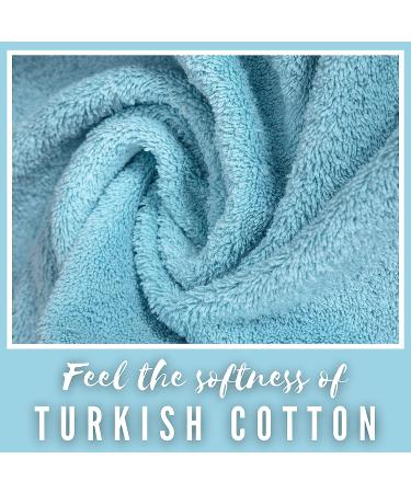 La Hammam Fine Living 6-Piece Cotton Towel Set - Soft & Absorbent Towels for Bathroom, Kitchen, Hotel, Gym & Spa - Aqua - Buy Online on SooperMarket.com