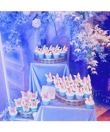 30pcs Purple Gold Edge 3D Butterfly Cupcake Toppers for Girls Women's Party Decor - Buy Online on SooperMarket.com