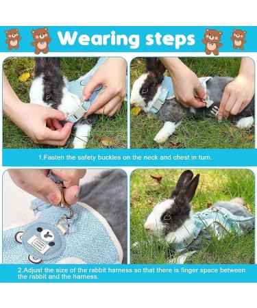 3-Piece Adjustable Rabbit & Cat Leash Set - 120cm Harness for Dwarf Rabbits & Cats (3-6kg) - Perfect Cat Dishes Included - International Shipping Available - Buy Online on SooperMarket.com