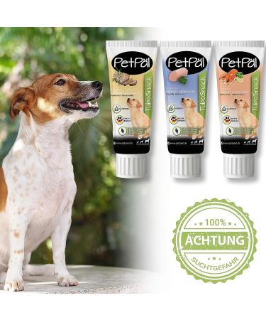 Petp l Dog Tubes Trial Set - Grain-Free Healthy Treats for Puppies - 3x75g Premium Poultry Salmon Snacks Made in Germany - Buy Online on SooperMarket.com