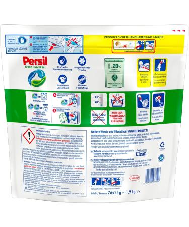 Buy Persil Universal 4in1 Discs - 152 Washes Stain Removal 92% Biodegradable 1.9kg (2 Pack) | International Shipping Available - Buy Online on SooperMarket.com