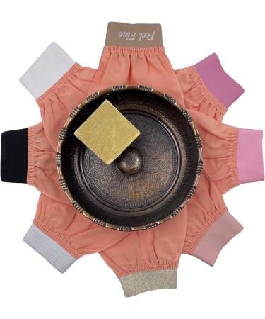 Turkish 100% Silk Exfoliating Gloves - Body Scrub Mitt for Men and Women by Feel Fine - Salmon Pink - Buy Online on SooperMarket.com