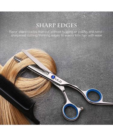 ULG Professional Hair Cutting Scissors Thinning Shears Kit - 6.5 inch Japanese Stainless Steel Salon Razor Edge Scissor for Barber Hairdressing Texturizing - Buy Online on SooperMarket.com