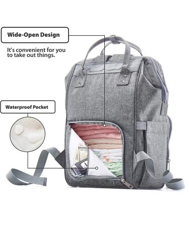 KiddyCare Diaper Bag Backpack with Adjustable Shoulder Straps - Spacious and Stylish Baby Diaper Bag for Boys and Girls in Grey - Buy Online on SooperMarket.com