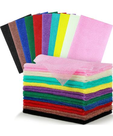 20 Pieces African Net Sponge Exfoliating Net African Net Bath Sponge African Wash Net Exfoliating Shower Body Scrubber Back Scrubber Back Scrubber Skin Smoother for Daily Use