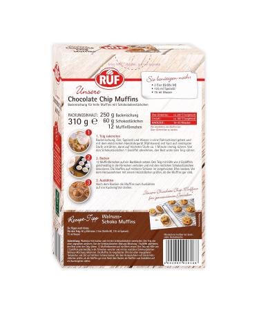 Delicious Chocolate Chip Muffins - 12 Light & Fluffy Muffins with Fruits & Nuts | 310g Pack - Perfect for Every Occasion! - Buy Online on SooperMarket.com