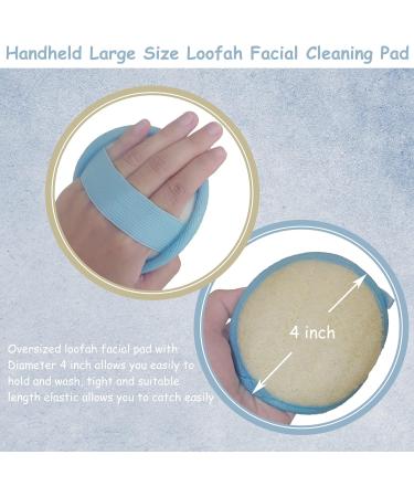 6 Pack Exfoliating Loofah Facial Cleaning Pads - Natural Organic Luffa & Soft Bamboo Terry | Hook & Elastic Hand Strap Scrubber - Buy Online on SooperMarket.com
