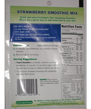 Strawberry Smoothie Mix / Concord Foods /2 oz (Pack of 6) 2 Ounce (Pack of 6) - Buy Online on SooperMarket.com