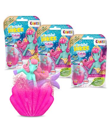 Inkee Galupy Mermaid |3 pack mermaid bath balls 3x children bombs with a surprise unicorn toy cotton candy aroma 3x galupy mermaid