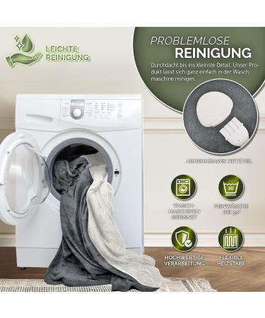 Sinnlein Electric Heating Ceiling Blanket 180x130cm - T V S d GS Checked 9 Temperature Levels Automatic Switch-Off Digital Timer Display - Ideal for Bed & Sofa - Dark Gray - Buy Online on SooperMarket.com