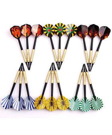 MAXMAU Soft Tip Darts for Electronic Dartboard Plastic Point Dart with Standard Dart Flights 18 Darts