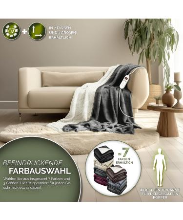 Sinnlein Electric Heating Ceiling Blanket 180x130cm - T V S d GS Checked 9 Temperature Levels Automatic Switch-Off Digital Timer Display - Ideal for Bed & Sofa - Dark Gray - Buy Online on SooperMarket.com