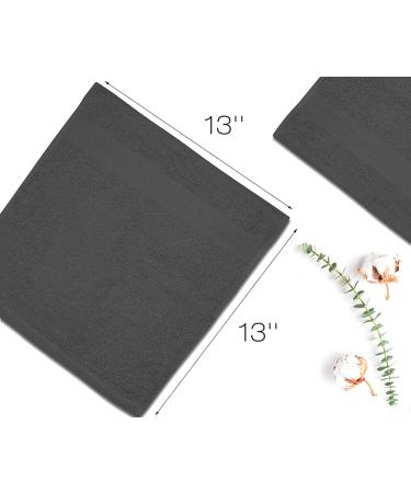 Softolle Premium Wash Cloths - Pack of 12 Luxury 100% Combed Ring Spun Cotton Face Towels - Ultra Soft & Highly Absorbent - 13 x 13 Inches - Grey - Buy Online on SooperMarket.com