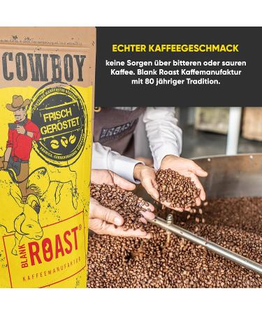 Buy Blank Roast Wild Cowboy Crema - 100% Arabica Whole Coffee Beans - Hickory Wood Roasted - Low Acid - 1kg Pack - International Shipping - Buy Online on SooperMarket.com