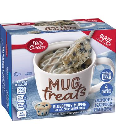 Betty Crocker Baking Mug Treats Blueberry Muffin Mix with Cream Cheese Glaze, 11.8 oz