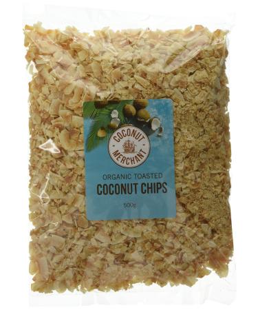 Coconut Merchant Toasted Coconut Chips (500g) (Toasted 500g x1) Vegan | Low GI | Ethically Sourced 500 g (Pack of 1)