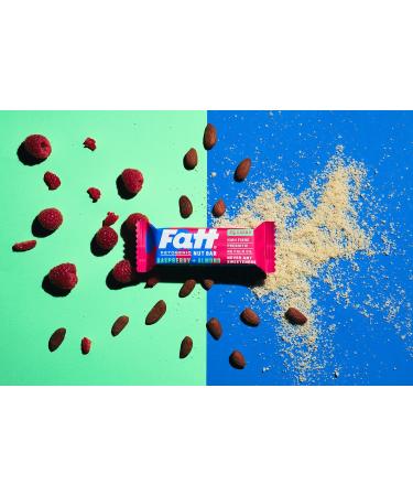Fatt Keto Nut Bars - Raspberry & Almond 4 Pack | Low-Carb Gluten Free Clean Keto Snack Bars | High-Fibre Super Fats | Vegan & Sweetener-Free - Buy Online on SooperMarket.com
