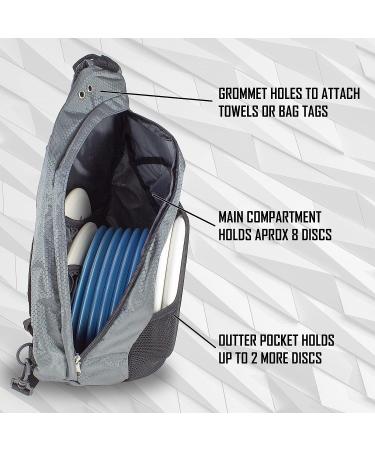 Disc Golf Slinger Bag | Holds 6-12 Discs | Multiple Colors - Black - Buy Online on SooperMarket.com