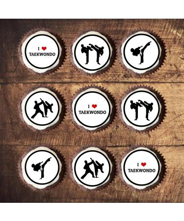 24 Edible Taekwondo Cupcake Toppers Martial Arts Cake Decorations Karate Gifts Jiu Jitsu Gifts Ninja Cake Toppers Judo Gifts Taekwondo Gifts Taekwondo Cupcake Decorations Karate Kids - Buy Online on SooperMarket.com