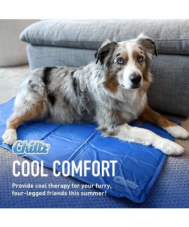 Chillz Dog Cooling Mat - Pressure Activated Gel Pad for Dogs & Cats - Non-Toxic, No Water Needed - Ideal for Home, Travel, Crates - Large Blue - Buy Online on SooperMarket.com