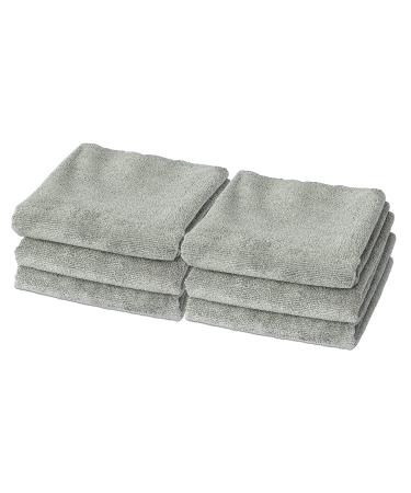 Eurow Microfiber Gym Towels for Sports, Fitness, Exercise, and Yoga, Gentle and Fast Drying, 16 by 27 Inches, Gray, 6 Pack