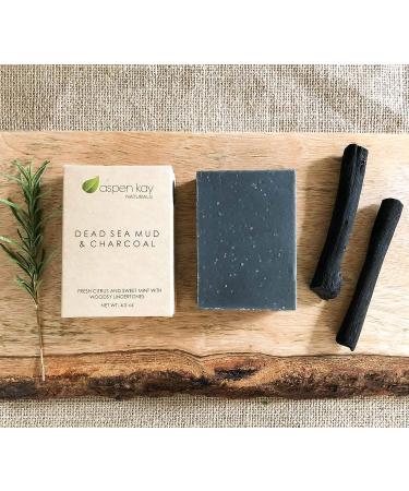 Handmade Dead Sea Mud Soap Bar with Activated Charcoal & Essential Oils - 4.5 oz | Aspen Kay Naturals - Buy Online on SooperMarket.com