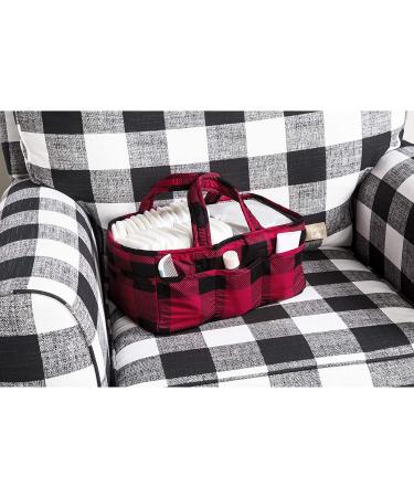 Trend Lab Red Buffalo Check Storage Caddy for Baby Nursery | Diaper Organizer 12x6x8 | Changing Table Accessories - Buy Online on SooperMarket.com