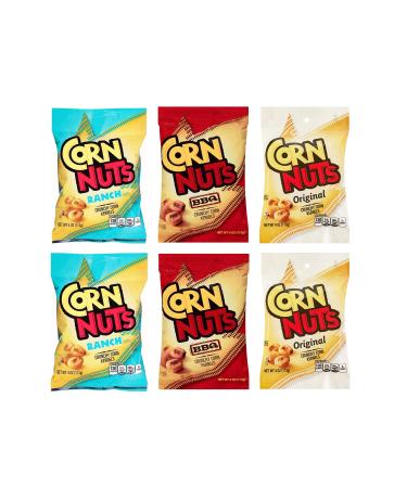 Corn Nuts Classic Flavors 4oz Size - 2 of Each Original, BBQ and Ranch (Pack of 6)