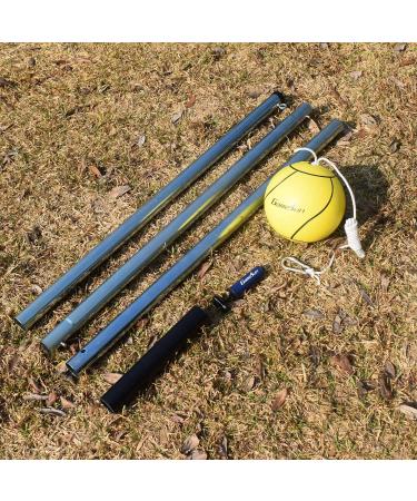 GAMESUN Galvanized Tetherball Set with Yellow Ball - Outdoor Backyard Game with Durable Poles and Rope - Buy Online on SooperMarket.com