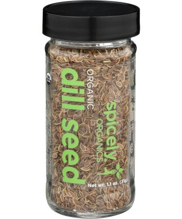 Spicely Organic Dill Seeds Whole 1.10 Ounce Jar Certified Gluten Free