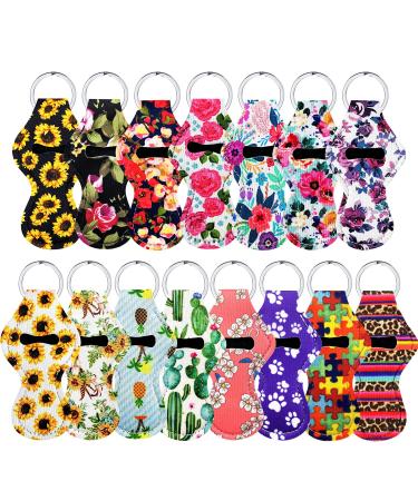 15Pcs Chapstick Holder Keychain, Lip Balm Holder Chapstick Keychain Holder Bulk for Lipstick Chapstick Tracker Safeguard (Style 2)