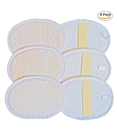 6 Pack Large Exfoliating Face Body Pad - 100% Soft Terry Cloth Loofah Sponge Scrubber Brush for Men and Women - Bath Spa and Shower - Buy Online on SooperMarket.com