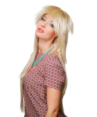 80s Blonde Glam Rock Wig - Long Retro Style | WIG 9666-88 | International Shipping Available - Buy Online on SooperMarket.com