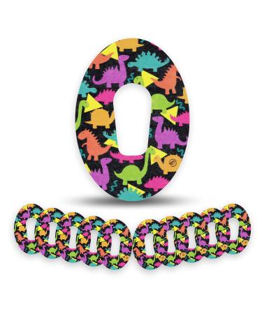 ExpressionMed - Adhesive Patch for Dexcom G6 (10-Pack) - Made in The USA Waterproof Split Backing CGM Tape (Delightful Dinosaurs)