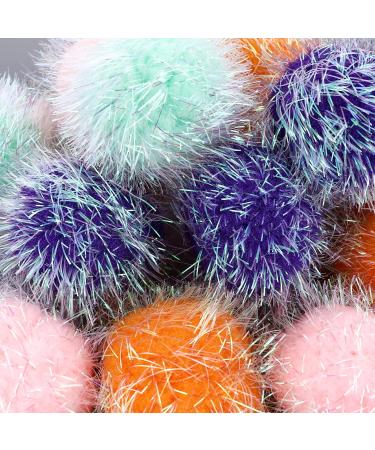 Cobee Large Cat Sparkle Ball Toys 12 Pieces 2 Inch Cat Pom poms Ball Furry Cat Toy Balls Kitten Pompom Ball Interactive Play Toy for Indoor Cat Kitten - Buy Online on SooperMarket.com