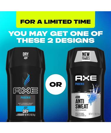 AXE Phoenix Antiperspirant For Men 48H Sweat & Odor Protection Mint & Rosemary Stay Dry For 48H With Men's Deodorant 2.7 oz (Pack of 2) - Buy Online on SooperMarket.com