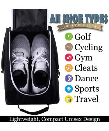 Athletico Golf Shoe Bag - Zippered Carrier with Ventilation & Outside Pocket - Black - Buy Online on SooperMarket.com