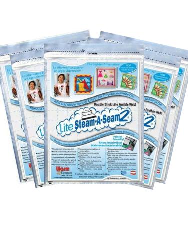 5 Pkgs Lite Steam-a-Seam 2  Double Stick Fusible Web  by The Warm Company