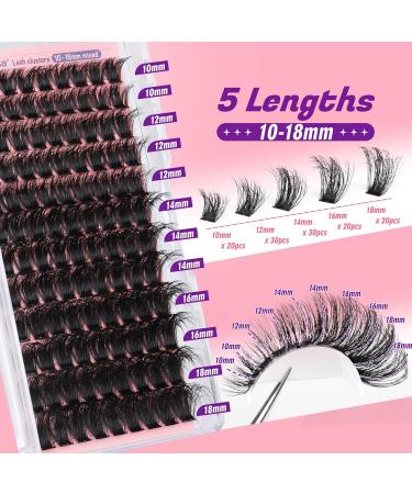 Focipeysa Fluffy Lash Clusters 100D | 10-18mm Individual D Curl Eyelash Extensions | DIY Lash Kit for Beginners | International Shipping Available - Buy Online on SooperMarket.com