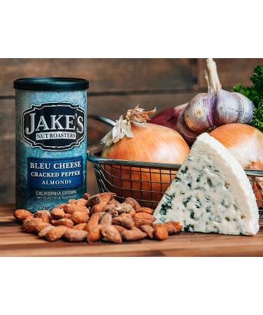 Jake's Nut Roasters Bleu Cheese Cracked Pepper Almonds - High-Protein Snack (2 Pack, 7oz) | Whole Dry Roasted Almonds with Savory Seasoning - Buy Online on SooperMarket.com