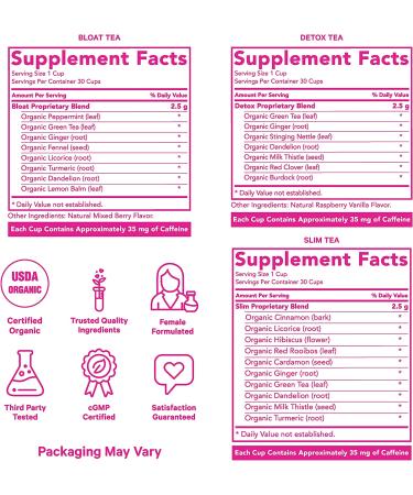 Pink Stork Fit Tea Bundle: Organic Detox Tea for Women - Supports Weight Loss, Metabolism, and Digestion with Green Tea, Ginger, and Turmeric - Women-Owned - Buy Online on SooperMarket.com