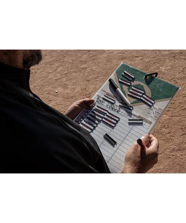 PowerNet Magnetic Baseball Softball Lineup Coaching Board with Clip | Double Sided | 2 Dry Erase Markers | Weatherproof | Game Time Ready - Buy Online on SooperMarket.com