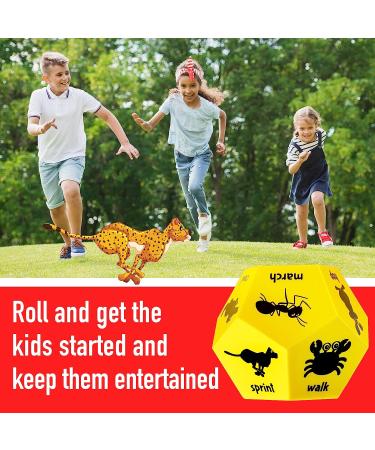Covelico Kids Exercise Dice - Yellow Animals | Fun Roll and Play Animal Game | Big Foam Fitness Dice for Kids | Outdoor Workout Equipment - Buy Online on SooperMarket.com