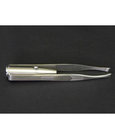 Stainless Steel LED Lighted Tweezer for Makeup, Eyelash, Eyebrow, Hair Removal - Silver - Buy Online on SooperMarket.com