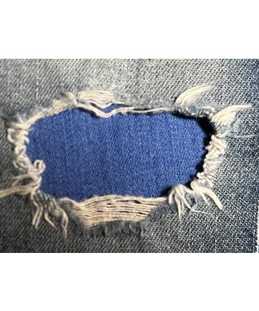 Medium Bright Blue Denim Stretch Jean Patches Super Strong Iron On- by Holey Patches (Assorted Sizes) (2-5" x 5") Medium Bright Blue 2-5" x 5"