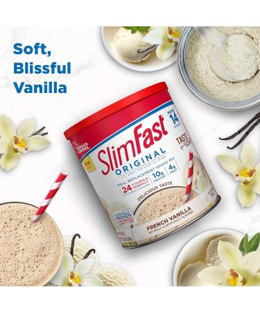 SlimFast French Vanilla Meal Replacement Shake Mix - 10g Protein - 14 Servings (Pack of 1) - Buy Online on SooperMarket.com