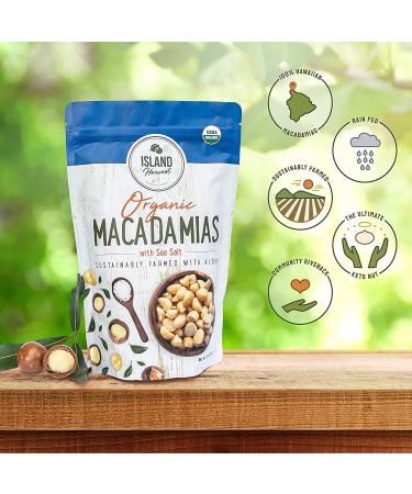 Island Harvest Organic Macadamia Nuts with Sea Salt - Hawaiian Keto Friendly, Non-GMO, All-Natural, High Fiber, 8oz Pack - Buy Online on SooperMarket.com